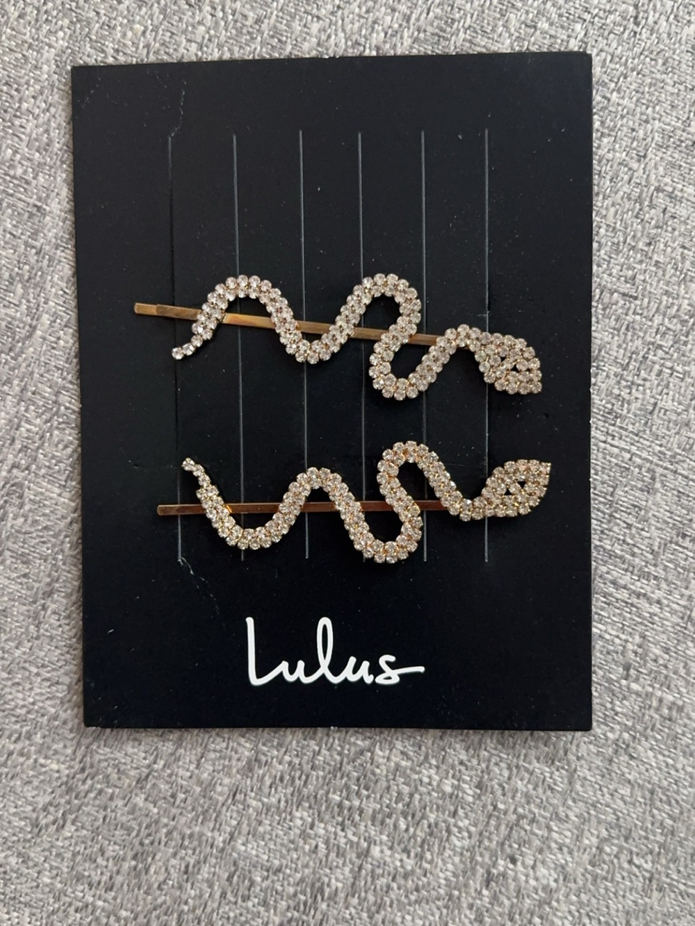 Lulus Big Reputation Gold Rhinestone Snake Hairpins *New*
